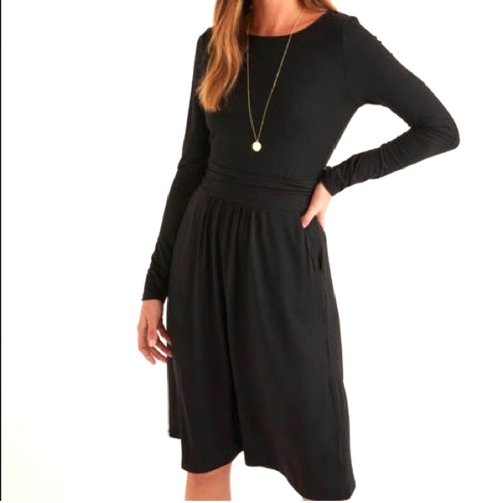 Boden Abigail Jersey Knit Dress Women’s Size 4 Long Sleeves Knee Length Pockets